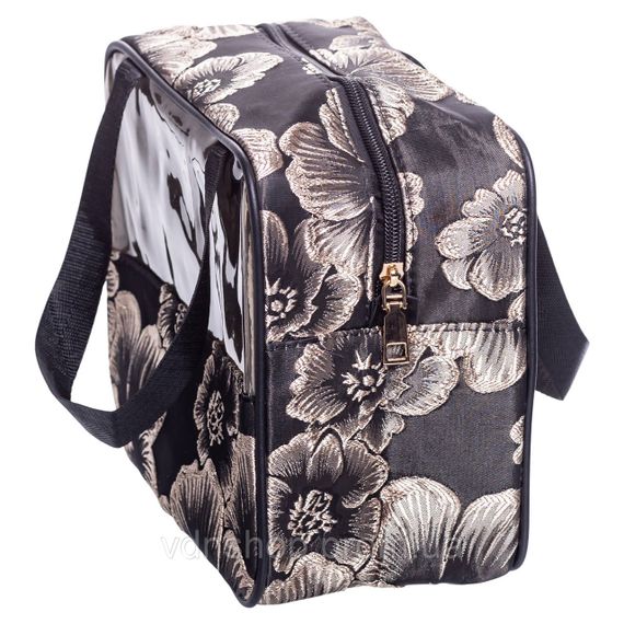 Набір прозорих жіночих косметичок для дому 2 (шт) дорожня косметичка в сумку для косметики, макіяжу, ліків, пензлів Чорний | Зображення 7