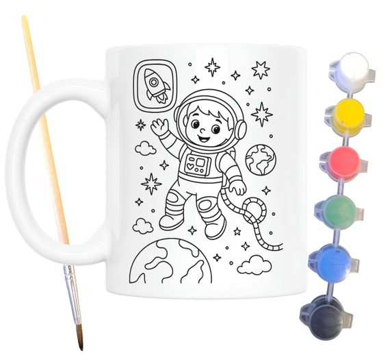 Набор для творчества кружка раскраска В открытом космосе 330 мл белая (КР0153) | Зображення 1