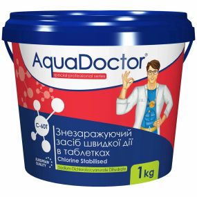 Таблетки хлору для басейну AquaDoctor C60-T Швидкий хлор 0,9 кг