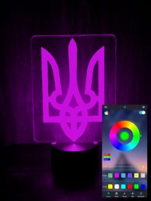 Акриловый светильник-ночник управление с телефона Тризубец tty-n000435