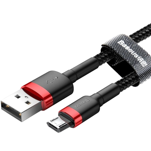 Кабель USB MicroUSB BASEUS CAMKLF-B91 Cafule 2,4A 1 м червоний/чорний | Зображення 3