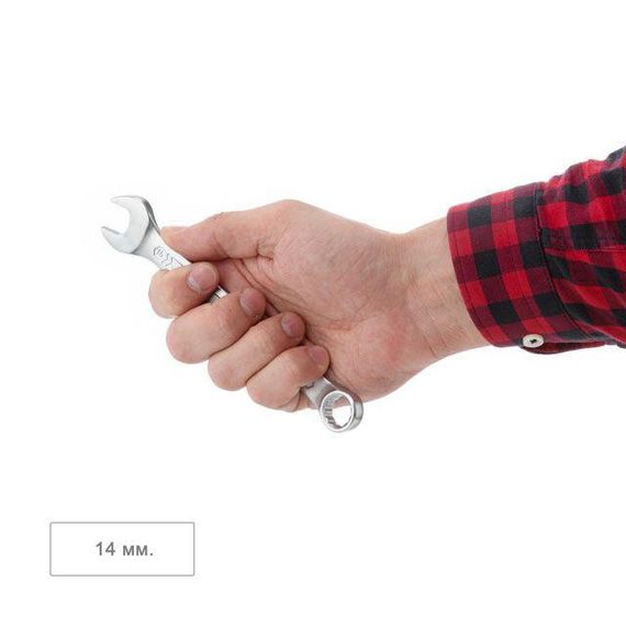 Ключ комбінований 14 мм, STORM, Cr-V, покриття сатин-хром INTERTOOL XT-1014 | Зображення 3