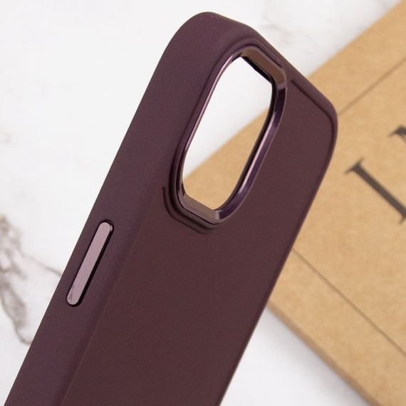 TPU чохол Bonbon Metal Style для Apple iPhone 14 (6.1") Силікон, Бордовий/Plum | Зображення 4