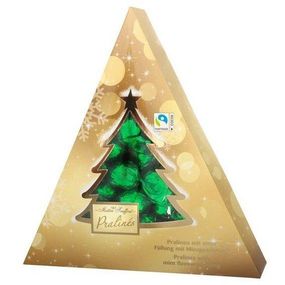 Конфеты шоколадные набор в коробке (елка) с пралине мятной начинкой  Maitre Truffout Pralines,  148г, Австрия,