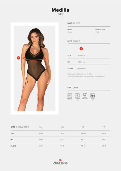 Боді Obsessive Medilla teddy XS/S | Зображення 4