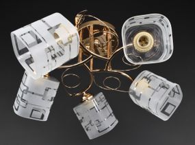 Люстра стельова на 5 лампочок 27289 Золото 25х52х52 см.