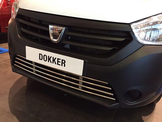 Решетка в бампер (нерж) для Renault Dokker 2013↗ гг. | Зображення 6