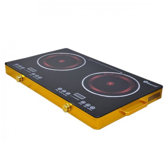 Плита инфракрасная на 2 конфорки Domotec MS-5881 ∙ Электроплита двухконфорочная 3500 Вт ∙ Сенсорное управление | Зображення 1