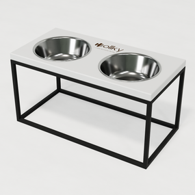 Миски на підставці для середніх і великих собак Hollky Base L (2 × 0,95 л) BL-422120-BLWH