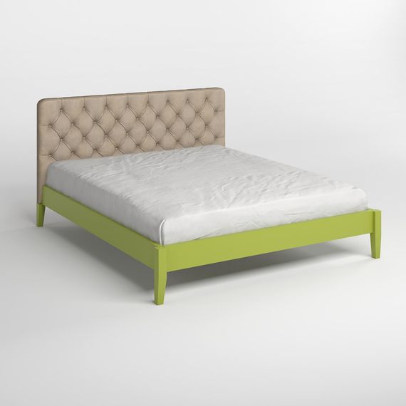 Двоспальне дерев&#039;яне ліжко Mebigrand Рим ДК Лайм (S3050G70Y)/Аляска 23 (Бежевий) Б3 180х200 см (MBG-5305) | Зображення 1