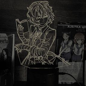 Акриловий світильник-нічник Осаму Дазай 2 білий tty-n002316