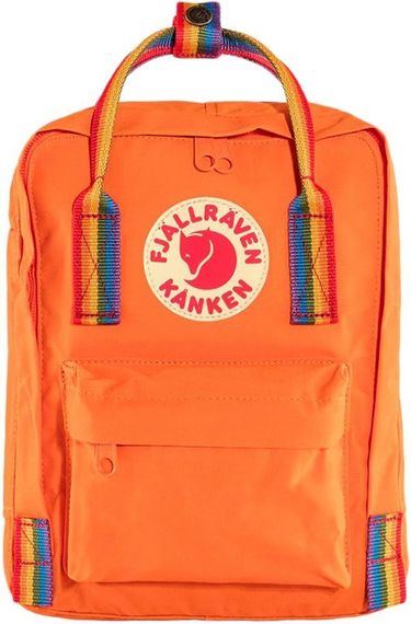 Рюкзак Fjallraven Kanken Rainbow Mini. Burnt orange/rainbow pattern