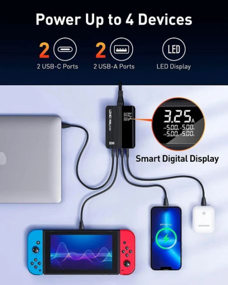 Швидкий зарядний пристрій USB C LDNIO 100 Вт GaN USB C | Зображення 4