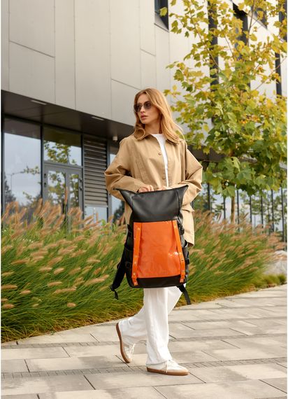 Жіночий рюкзак Sambag RollTop Hacking чорно-помаранчевий 41 x 30 x 16 см (24460129) | Зображення 8