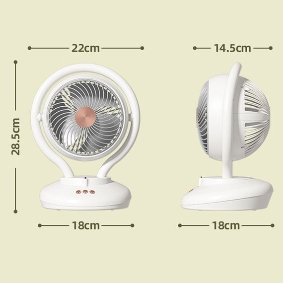 Настільний вентилятор F12 з негативною іонізацією 6000mAh White | Зображення 7