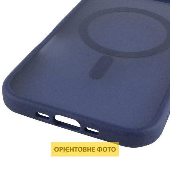 TPU+PC чохол Metal Buttons with MagSafe для Apple iPhone 17 Air (6.5") Синій / Navy Blue | Зображення 4