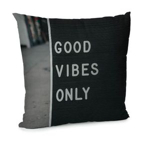 Подушка диванная с бархата Good vibes only 45x45 см (45BP_URB033)