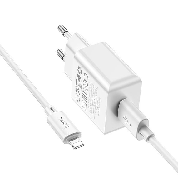 МЗП Hoco C106A Leisure 10.5W (1USB-A) + кабель USB to Lightning White | Зображення 5