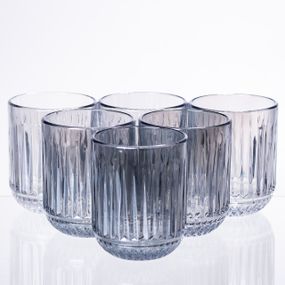 Набір склянок 6 шт скляні склянки 250 (мл) Блакитний HP-19-69