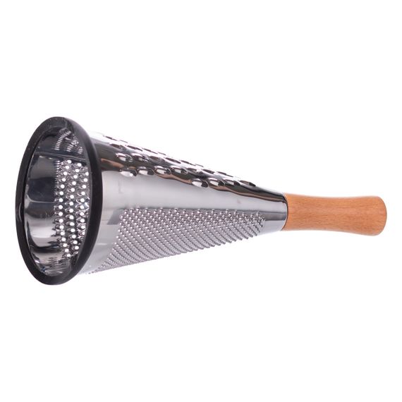 Конусна тристороння ручна тертка з нержавіючої сталі з дерев'яною ручкою HP-8-2 | Зображення 3