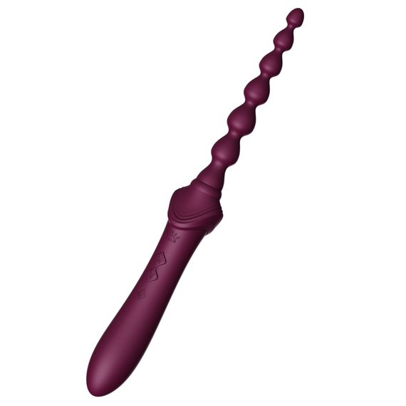 Мультифункціональний вібратор Zalo — Bess 2 Velvet Purple, 4 насадки, підігрів | Зображення 5