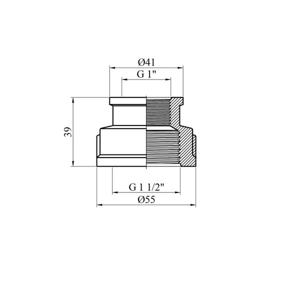 Муфта перехідна Karro 1 1/2"х1" ВВ нікельована | Зображення 1