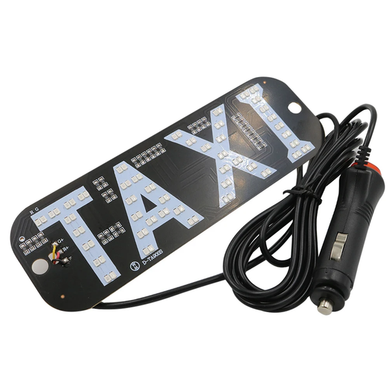 LED такси шашка светодиодная табличка TAXI подсветка с прикуривателем, красная | Зображення 2