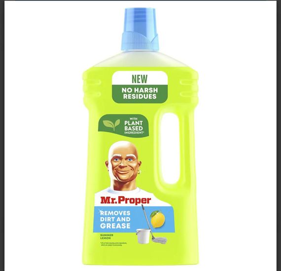 Mr. Proper з ароматом лимона – Засіб для миття підлоги та поверхонь, 1 л, з рослинними інгредієнтами