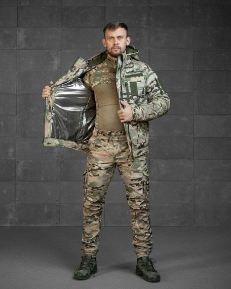 Зимовий тактичний костюм мультикам військова форма з мембраною софтшел та підкладкою омніхіт на зиму | Зображення 1