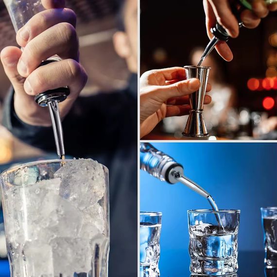 Набір гейзерів дозатор з захисним ковпачком Bar House pourer металеві 4 шт. Сріблястий | Зображення 3