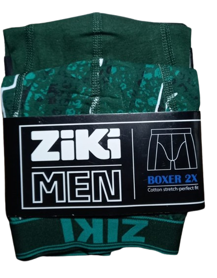 Набор мужских трусов боксеров ZIKI MEN 2 шт в наборе, размер ХS, темно-зеленый, цветочный