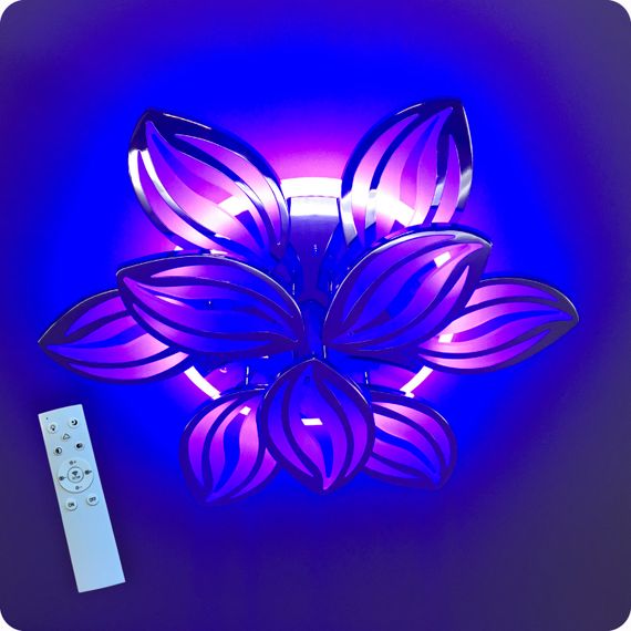 Люстра світлодіодна 517 Light 3color з пультом 180Вт Хром (01453) | Зображення 9