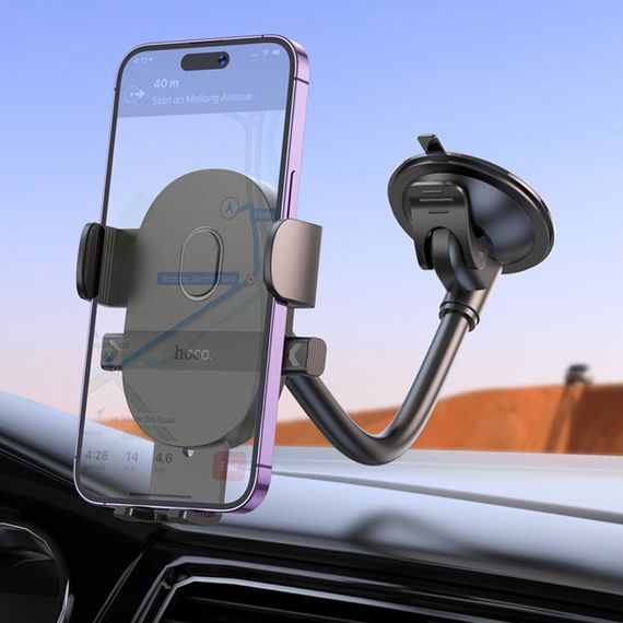Автотримач Hoco H20 Mighty one-button (windshield) Black | Зображення 6