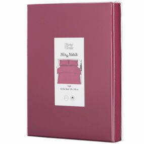 Простирадло Ardesto Mix&Match, 180х240см, 100% бавовна, сатин, ягідний (ART1824FSR)