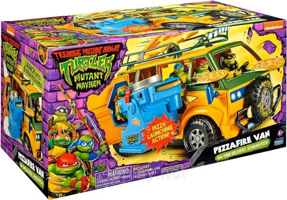 Черепашки-ніндзя Бойова машина Фургон доставки піци Оригінал TMNT Pizza Fire Delivery Van стріляє піцою | Зображення 7