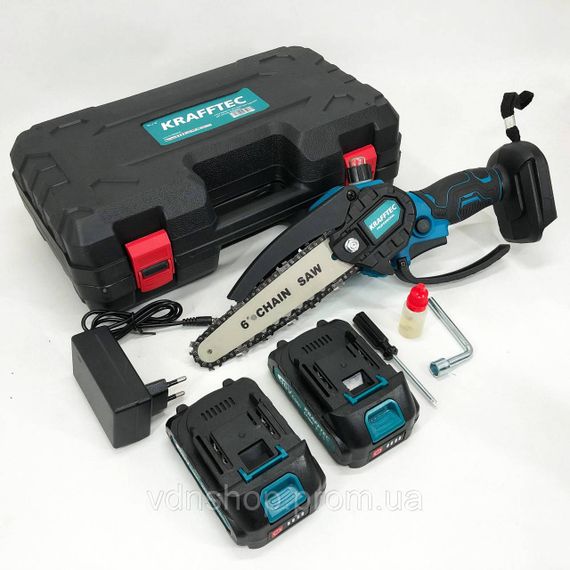 Экологичная цепная пила на аккумуляторах Krafftec, Садовая сабельная пила по дереву EC-46 | Зображення 9