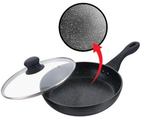 Сковорода Bohmann BH-1000-26 із мармуровим покриттям скляною кришкою 26 см
