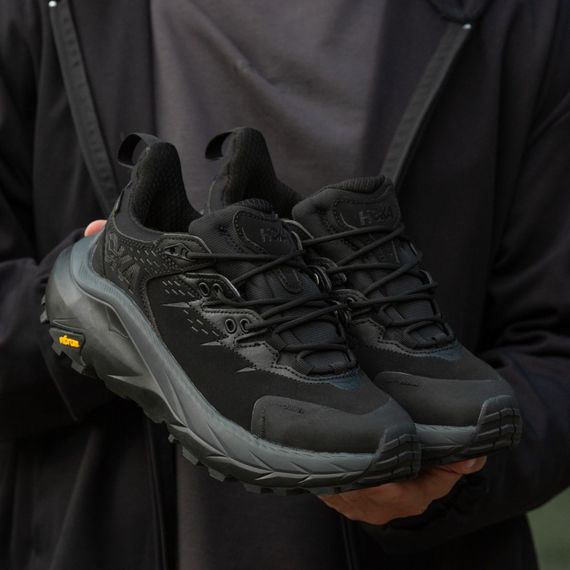 Кросівки демісезонні шкіряні  Hoka  GTX колір чорний/сірий | Зображення 2