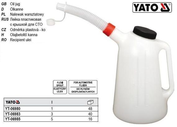 Лійка з віком YATO Польща пластик V=5 літрів YT-06985
