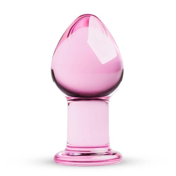 Розовая анальная пробка из стекла Gildo Pink Glass Buttplug No. 27 sexstyle