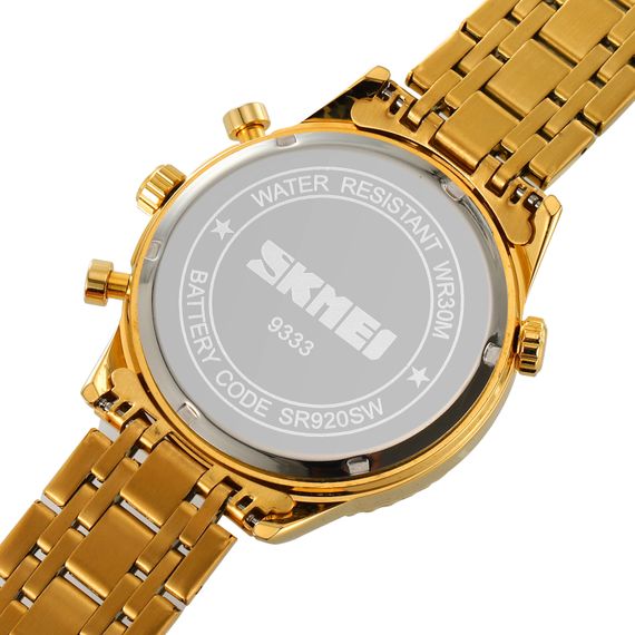 Класичний чоловічий годинник Skmei 9333GDGN Gold-Green | Зображення 5