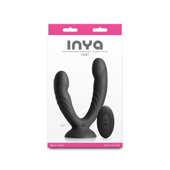 Подвійний дилдо з вібрацією NS Novelties INYA - Duet - Black Sex Aura | Зображення 2