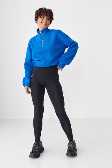 Однотонний спортивний світшот з начосом - синій цвет, M (є розміри) | Зображення 2