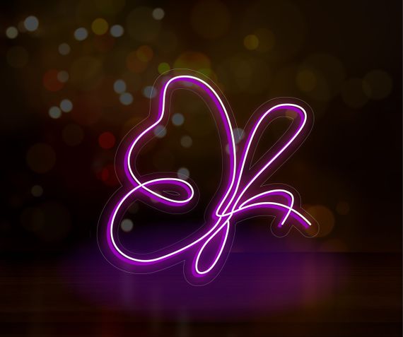 Неоновий світильник Абстрактний метелик 310х300 acr-n000063