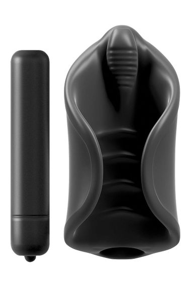 Мастурбатор с вибропулей Pipedream PDX Elite нереалистичный, черный, 10 см Sex Aura