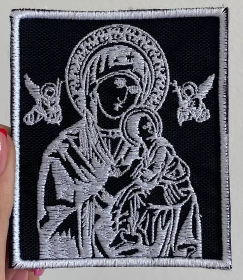 Шеврон Матір Божа Неустанної Помочі (білий)