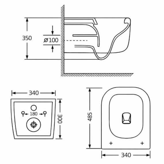 Унітаз підвісний Qtap Gemini Ultra Quiet 485×340×350 мм, White, із сидінням Slim Duroplast/Soft-close/Quick Release | Зображення 1