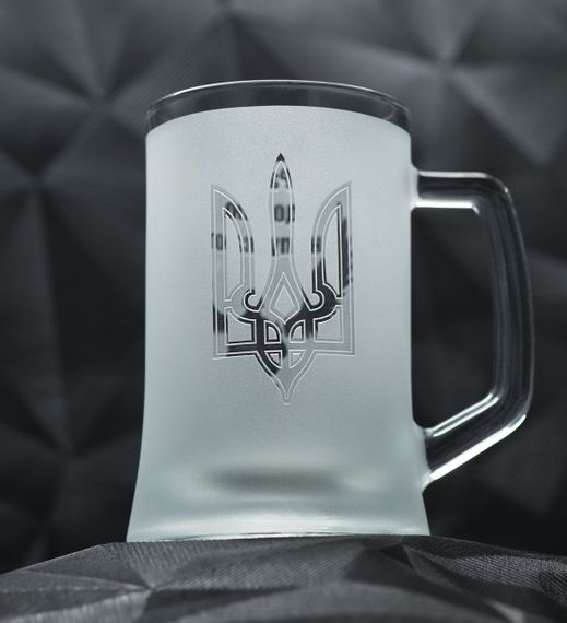 Подарочный бокал для пива 670 мл с гравировкой надписи козак правды | Зображення 3