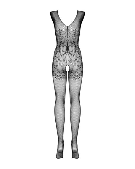 (SALE) Бодістокінг Obsessive Bodystocking F234 S/M/L, абстрактний малюнок, глибоке декольте | Зображення 5