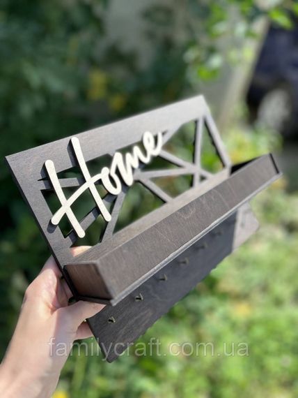 Настенный держатель для ключей из дерева Home Ключница из фанеры в стиле лофт Органайзер для ключей и мелочей | Зображення 7